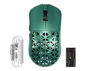 ATTACK SHARK R5 Ultra Mouse Gaming Wireless in Fibra di Carbonio 8000Hz, 39g SUPERLIGHT, 42000DPI, Sensore PAW3950MAX, Nordic 52840, Bluetooth/2.4G/USB-C Cabalto, 8K Cavo Spirale, per PC/Mac, Verde