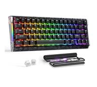 ATTACK SHARK R68 HE Tastiera con Attivazione Rapida 8000Hz, Precisione RT di 0,005 mm, Tastiera da Gioco Cablata, Top in Fibra di Carbonio, Fianchi in Alluminio CNC, RGB, Cavo C01, Nero