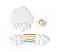 Attack Shark Rainbow Cloud Wrist Rest Combo, Supporto per Polso del Mouse, Ergonomico, Grazioso Accessorio per Scrivania, Antiscivolo, Poggiapolsi per Digitazione/Gaming/Computer/Laptop -Arcobaleno