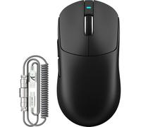 ATTACK SHARK Serie X8 Mouse Gaming Wireless, 55-65 g Ultralight, Sensore PixArt PAW3395/3950, Bluetooth/2.4G & USB, fino a 42.000 DPI, Cavo LED C06 Ultra (X8 PLUS, Nero)