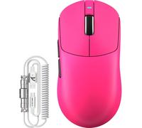 ATTACK SHARK Serie X8 Mouse Gaming Wireless, 55-65 g Ultralight, Sensore PixArt PAW3395/3950, Bluetooth/2.4G & USB, fino a 42.000 DPI, Cavo LED C06 Ultra (X8 PLUS, Rosso bacca)