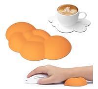Attack Shark Supporto da Polso Cloud per Mouse con Sottobicchiere, Supporto Ergonomico in Schiuma Memory per Palmo della Tastiera con Massaggio, per Casa, Ufficio, Gioco su PC,Xbox,PS4 - Arancione