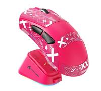 ATTACK SHARK V3PRO - Mouse da gioco wireless Esports con dock di ricarica magnetico: 62 g, leggero, 1K Polling-25K DPI-PAW3311, cablato/BT/2,4 Ghz programmabile, BK52820 IC per PC Mac Gamer (rosso