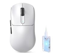 ATTACK SHARK V5 Mouse Gaming Wireless, 53g, Switch Ottici, MCU Nordic52840, Sensore PAW3950MAX, Ricevitore 8KHz LED, 20000 FPS, 42K DPI, BT/2.4Ghz/Cavo,500mAh (Bianco)