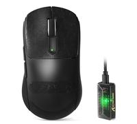 ATTACK SHARK V5 Mouse Gaming Wireless, 53g, Switch Ottici, MCU Nordic52840, Sensore PAW3950MAX, Ricevitore 8KHz LED, 20000 FPS, 42K DPI, BT/2.4Ghz/Cavo,500mAh (Nero+Nastro adesivo)