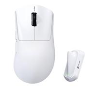 ATTACK SHARK V8 Mouse Gaming Wireless 8000Hz, Chip Nordic 54L15, Sensore PAW3950MAX, 59g SUPERLIGHT, 42000 DPI, 20000 FPS, Ergonomico, Bluetooth/2,4GHz/Cablato, Rivestimento Ice, PC/Mac, Bianco