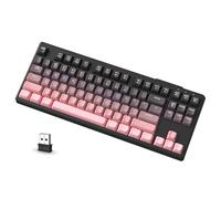 ATTACK SHARK X FREEWOLF M87 Tastiera da Gioco Wireless all'80%, TKL RGB SA Tastiera PBT Bluetooth/2.4Ghz, Batteria da 4000 mAh per Mac/Win, Ufficio/Giochi, QWERTY - Sfumatura Rosa