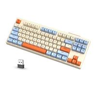 ATTACK SHARK X FREEWOLF M87 Tastiera da Gioco Wireless all'80%, TKL RGB SA Tastiera PBT Bluetooth/2.4Ghz, Batteria da 4000 mAh per Mac/Win, Ufficio/Giochi, QWERTY - Grigio Cremoso