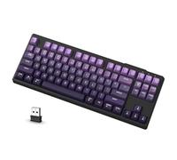 ATTACK SHARK X FREEWOLF M87 Tastiera da Gioco Wireless all'80%, TKL RGB SA Tastiera PBT Bluetooth/2.4Ghz, Batteria da 4000 mAh per Mac/Win, Ufficio/Giochi, QWERTY - Sfumatura Viola