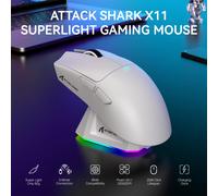 ATTACK SHARK X11 Mouse da gioco wireless leggero con ricarica retroilluminata RGB, fino a 22K DPI, sensore ottico PAW3311, HUYU Swit