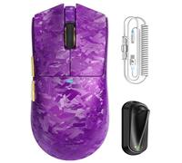 ATTACK SHARK X11 ULTRA Mouse da Gaming Wireless con Cavo C06 Ultra LED, Fibra di carbonio, MCU 54L15, PAW3950MAX, 59g, 8000Hz, BT/2.4G Wireless/Cablato, 210 Ore (Viola)