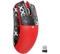 ATTACK SHARK X11SE Mouse da Gioco Wireless, 63g Superleggero con Sensore PixArt PAW3311, 22000DPI, Tri-Mode BT/2.4 Ghz/Cablato, 1000Hz, Batteria da 300mAh, Doppio Driver, per PC/Mac (Rosso with Tape)