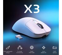 ATTACK SHARK X3 Mouse da gioco Wireless, Mouse ergonomico per PC 49g, Triple modalità PAW3395 sensore ottico 26K DPI, pulsanti programmabili