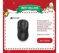 ATTACK SHARK X3 PixArt PAW3395 Mouse Bluetooth Connessione tri-modale 2.4G, 26000 dpi, 650IPS, mouse da gioco macro leggero da 49 g