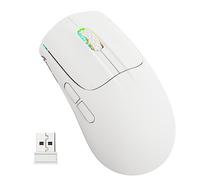 ATTACK SHARK X5 49g Mouse Gaming Wireless Leggero & RGB Backlit-Bianco | CablatO/2.4G/BT5.0 Tri-Mode Mouse Aerox, Sensore Ottico PixArt PAW3312, Fino a 4000DPI, Lunga Durata Batteria per PC/MAC