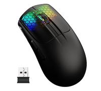 ATTACK SHARK X5 49g Mouse Gaming Wireless Leggero & RGB Backlit-Nero | CablatO/2.4G/BT5.0 Tri-Mode Mouse Aerox, Sensore Ottico PixArt PAW3312, Fino a 4000DPI, Lunga Durata Batteria per PC/MAC