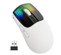 ATTACK SHARK X5 49g Mouse Gaming Wireless RGB Leggero -Nero Bianco | CablatO/2.4G/BT5.0 Tri-Mode Mouse Aerox, Sensore Ottico PixArt PAW3312, Fino a 4000DPI, Lunga Durata Batteria per PC/MAC