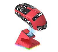 ATTACK SHARK X6 49g SUPERLIGHT Mouse with Magnetic Charging Dock, PixArt PAW3395 Gaming Sensor, BT/2.4G Wireless/Wired Gaming Mouse with Tape, 26000 DPI, X3 Upgrade Mice for Win11/Xbox/PS/Mac (Red)