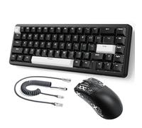 ATTACK SHARK X65 HE Tastiera con interruttore magnetico cablato e mouse R1, tastiera da gioco a scatto rapido, frequenza di polling 8 KHz, azionamento regolabile, mouse BT/2,4 G/cablato, DPI 18K per