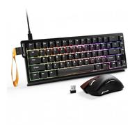 ATTACK SHARK X68 HE & R1 Set Tastiera e Mouse da Gaming, Tastiera RGB Cablata QWERTY 8000Hz Rapid Trigger, RT 0,01mm, Snap Tap, Mouse Wireless SUPERLIGHT 59g, 18000DPI, BT/2.4G/Cablato, Nero