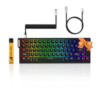 ATTACK SHARK X68 HE Tastiera da gioco cablata al 60%, trigger rapido, punto di azionamento regolabile, interruttore magnetico 8K Hz, copritasti in PBT per Windows/Mac, tastiera meccanica RGB cablata