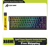 ATTACK SHARK X68 HE Tastiera magnetica con trigger rapido da 8 KHz, precisione RT 0,01 mm, layout al 60%, RGB, supporto RT/Snap Tap/DKS/MT/TGL