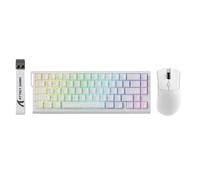 ATTACK SHARK X68 HE Tastiera meccanica da gioco cablata a scatto rapido e mouse R1 con azionamento regolabile, cavo a spirale, USB C/2,4 Ghz wireless/BT ultraleggeri 18K DPI mouse per giocatori Esport