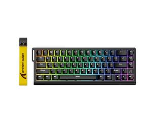 ATTACK SHARK X68 HE Tastiera Rapid Trigger 8000Hz, Tastiera Gaming RGB Cablata al 60% con Precisione RT di 0,01mm, Switch Magnetici, Attuazione Regolabile, Snap Tap, per PC/Mac, Nero