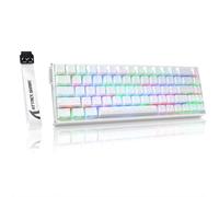 ATTACK SHARK X68MAX HE Tastiera da gioco cablata in alluminio con grilletto rapido e interruttori magnetici,precisione RT di 0,005mm,attuazione regolabile,8KHz,latenza di 0.08ms,RGB (Contorni Bianchi)