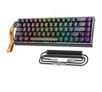 ATTACK SHARK X68MAX HE Tastiera Gaming Rapid Trigger CNC Alluminio 8KHz | Attivazione Regolabile 0.005mm, RGB Cablata, Switch Magnetico, Snap Tap, QWERTY, Cavo C01 Ultral (Black Contours)