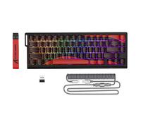 ATTACK SHARK X68PRO HE Tastiera da Gioco Wireless con Attivazione Rapida, Precisione RT 0,01 mm, Interruttore Magnetico, 8000Hz, Attuazione Regolabile, Snap Tap, RGB, C01 Cavo Spirale - Rosso