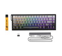 ATTACK SHARK X68PRO HE Tastiera Gaming Wireless 8000Hz, Gradiente Nero | Snap Tap,Attivazione Rapida,RT 0,01 mm,Interruttore Magnetico, Attuazione Regolabile,Tastiera da Gioco, RGB, C01 Cavo Spirale