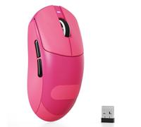 ATTACK SHARK X8 SE Mouse da Gaming Wireless, Leggero 55g, Sensore PAW3311, Chip BK52820, 25.000 DPI, Connessione BT/2,4G/USB-C, 80M di Click, 500mAh, Driver Web per PC/Mac-Rosso Bacca+Grip Tape