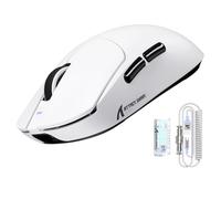 ATTACK SHARK X8 Ultra 8KHz Topo Gaming Senza Fili, 55g Ultraleggero, Nordic52840, PAW3950MAX, 42KDPI, BT/2.4Ghz/Filo, Rivestimento Nano Freddo, Mani Grandi, 500mAh, SW & Web Driver, Per PC/Mac(Bianco)