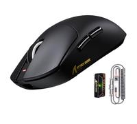 ATTACK SHARK X8 Ultra 8KHz Topo Gaming Senza Fili, 55g Ultraleggero, Nordic52840, PAW3950MAX, 42KDPI, BT/2.4Ghz/Filo, Rivestimento Nano Freddo, Mani Grandi, 500mAh, SW & Web Driver, Per PC/Mac (Nero)