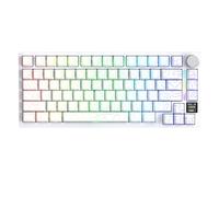 ATTACK SHARK X820 Ultra Tastiera Meccanica Wireless con Display TFT Intelligente e Manopola, Tastiera da Gaming 75% Hot Swappable, BT/2.4G/USB-C, LED RGB, Tasti PBT (Contorni Bianchi - Switch Gift)