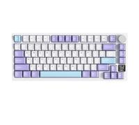 ATTACK SHARK X820 Ultra Tastiera Meccanica Wireless con Display TFT Intelligente e Manopola, Tastiera da Gaming 75% Hot Swappable, BT/2.4G/USB-C, LED RGB, Tasti PBT (Bianco - Gift Switch)