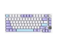 ATTACK SHARK X820 Ultra Tastiera Meccanica Wireless con Display TFT Intelligente e Manopola, Tastiera da Gaming 75% Hot Swappable, BT/2.4G/USB-C, LED RGB, Tasti PBT (Bianco - Switch Shark)