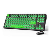 ATTACK SHARK X87 ULTRA Tastiera Meccanica da Gioco Wireless con Display a Matrice di Punti, BT/2,4 GHz/Cablata, 75% Hot swap, 10000mAh, RGB, Ricevitore Wireless Shark Fin, Shadow Jade