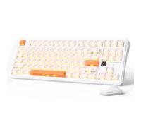 ATTACK SHARK X87 ULTRA Tastiera Meccanica da Gioco Wireless con Display a Matrice di Punti, BT/2,4 GHz/Cablata, 75% Hot swap, 10000mAh, RGB, Ricevitore Wireless Shark Fin, Ice Orange
