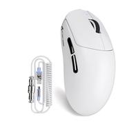 ATTACK SHARK X8Plus - Mouse da gioco wireless superleggero da 55 g, con DPI 40K, sensore PAW 3395PRO, chip Broadcom BK52820, switch HUANO, driver Web, mouse Tri-Mode Fit Large Hand Mouse con cavo RGB