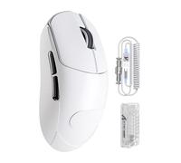 ATTACK SHARK X8PRO Mouse da gioco wireless ultraleggero 55g con cavo a spirale e nastro antiscivolo per mani medie/grandi, frequenza di polling 8K, 2.4G/cablato/BT, 40000DPI - Bianco