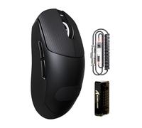 ATTACK SHARK X8PRO Mouse da gioco wireless ultraleggero 55g con cavo a spirale e nastro antiscivolo per mani medie/grandi, frequenza di polling 8K, 2.4G/cablato/BT, 40000DPI - Nero