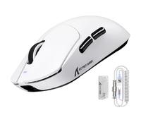 ATTACK SHARK X8ULTRA Mouse da gioco wireless, sensore PAW3950MAX da 42000 DPI, 8000 Hz Polling Optical Nordic 52840 Tri-Mode 2.4G/BT/Wired, mouse ergonomico leggero da 55 g, con cavo a spirale, bianco