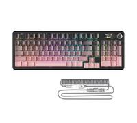 ATTACK SHARK X98PRO Gasket Tastiera da gioco meccanica,BT/2.4G Wireless/USB-C,schermo LED&manopola CNC,incisione laterale RGB,interruttore lineare hot-swap a 98 tasti,4000mAh,per PC,MAC-Sfumatura rosa