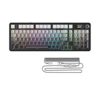 ATTACK SHARK X98PRO Gasket Tastiera da gioco meccanica,BT/2.4G Wireless/USB-C,schermo LED&manopola CNC,incisione laterale RGB,interruttore lineare hot-swap a 98 tasti,4000mAh,per PC,MAC-Sfumatura nero