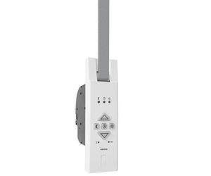ATTAS Avvolgitore elettrico per cinghie MATOFIX per nastro da 23 mm, a incasso, forza di trazione fino a 45 kg, tempi di corsa fissi regolabili, inclusa spina di rete, colore: Bianco