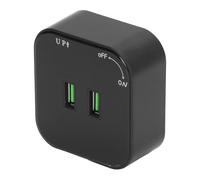 Attatore per binario quadrato, presa di corrente doppia USB, prolunga, montaggio superficiale, efficiente e pratico per cucina, camera letto, ufficio, PC, bianco