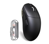 ATTCK Shark X8Plus - Mouse da gioco wireless superleggero da 55 g, con DPI 40K, sensore PAW 3395PRO, chip Broadcom BK52820, switch HUANO, driver web, mouse a mano grandi con cavo RGB, colore nero