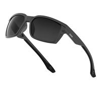 ATTCL Occhiali da sole sportivi polarizzati da uomo con protezione UV400, Montatura nera/lenti grigie (non specchiate), Medium